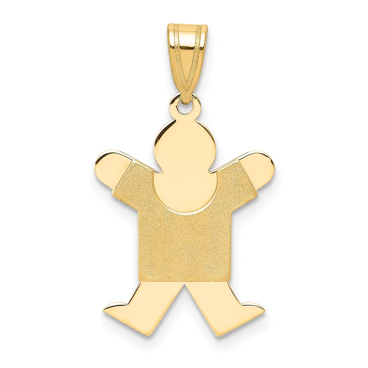 14K Gold The Kids Boy Jumping Charm Pendant Jewelry 25mm x 14mm